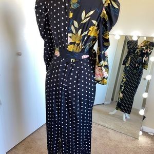 Long sleeve dress, chiffon dress!